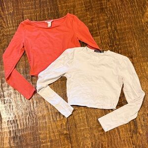 Long Sleeve Crop Top Bundle | Small | Forever 21 + Boohoo Basic Summer UT vibes